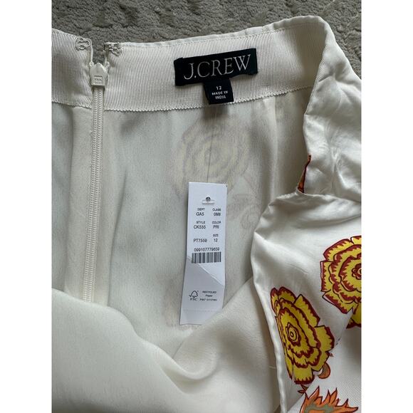 J.Crew Women's Sunset Rose Block Print Skirt Size 12 Knee-Length Floral - Picture 6 of 8